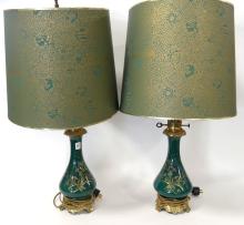 PAIR OF PORCELAIN TABLE LAMPS