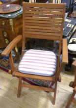 PAIR OF TEAK PATIO CHAIRS