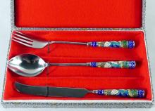 3PC. CLOISONNE CUTLERY SET