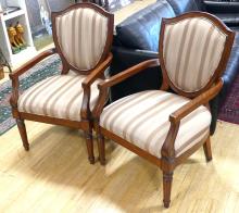 PAIR OF SHIELD BACK ARMCHAIRS