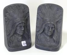 PAIR OF "CHIEF" BOOKENDS
