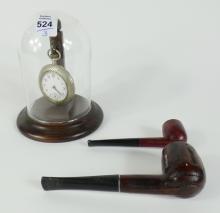 TWO PIPES AND POCKET WATCH