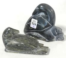 TWO INUIT SOAPSTONE CARVINGS