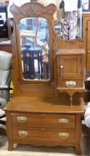 ANTIQUE OAK COMBINATION DRESSER