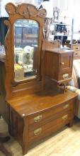 ANTIQUE OAK COMBINATION DRESSER