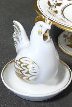 EGG CODDLERS, FIGURINE AND TAZZA
