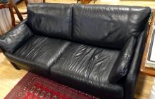 JAYMAR BLACK LEATHER SOFA