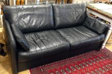 JAYMAR BLACK LEATHER SOFA