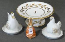 EGG CODDLERS, FIGURINE AND TAZZA