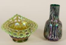 TIFFANY VASE AND C.C.G.A. VASE
