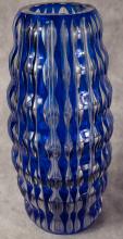 TWO LARGE BOHEMIAN OVERLAY CRYSTAL VASES