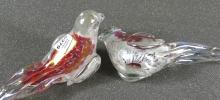 PAIR MURANO GLASS BIRDS