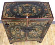 CHINESE LACQUER BAR CABINET