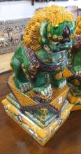 PAIR OF LARGE FOO DOG FIGURINES