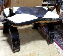 TWO CAMEL SADDLE FOOTSTOOLS