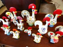 TWELVE "ROOSTER" FIGURINES