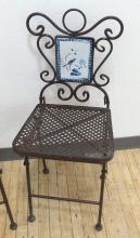 PAIR OF WROUGHT IRON PATIO CHAIRS