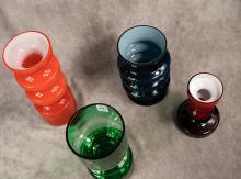 FOUR ART GLASS VASES