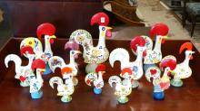 TWELVE "ROOSTER" FIGURINES