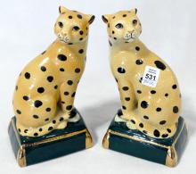 PAIR OF "LEOPARD" BOOKENDS