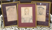 THREE FRAMED PORTRAIT PRINTS