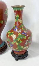 TWO LARGE CHINESE CLOISONNE VASES