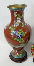 TWO LARGE CHINESE CLOISONNE VASES