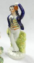 FOUR ANTIQUE STAFFORDSHIRE FIGURINES