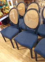 NINE CANED BACK DINING  CHAIRS