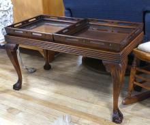 MAHOGANY TRAY TOP COFFEE TABLE