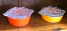 FOUR VINTAGE PYREX CASSEROLE DISHES