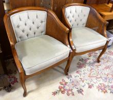 PAIR OF CANED ARMCHAIRS