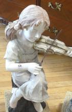 PAIR OF RESIN "CHILD MUSICIAN" SCULPTURES