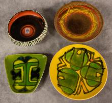 FOUR PIECES OF POOLE POTTERY