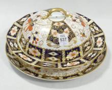 DERBY "IMARI" MUFFIN DISH AND TRAY