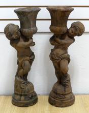 PAIR OF CERAMIC GARDEN ORNAMENTS