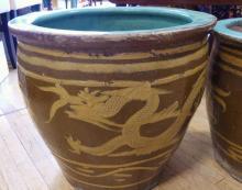 TWO CHINESE POTTERY PLANTERS