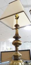 PAIR OF BRASS TABLE LAMPS