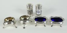 STERLING OPEN SALTS AND SHAKERS