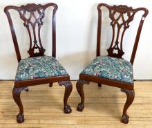 PAIR OF "CHIPPENDALE" SIDE CHAIRS