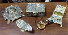 FIVE BRASS COLLECTIBLES