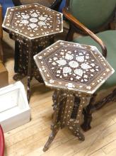 PAIR OF INLAID PLANT STANDS