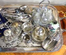 SILVERPLATE CONDIMENTS, SERVERS, ETC.