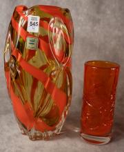 FOUR MCM ART GLASS VASES