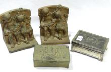 BOOKENDS AND CIGARETTE BOXES