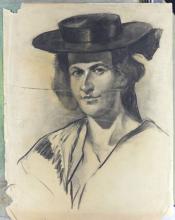 ARTIST'S FOLIO OF PORTRAIT DRAWINGS