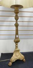 TWO ANTIQUE "CANDLESTICK" TABLE LAMPS