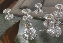 PAIR OF SILVER PLATE CANDELABRA