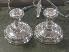 PAIR OF SILVER PLATE CANDELABRA