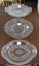 THREE ANTIQUE BREAD PLATES